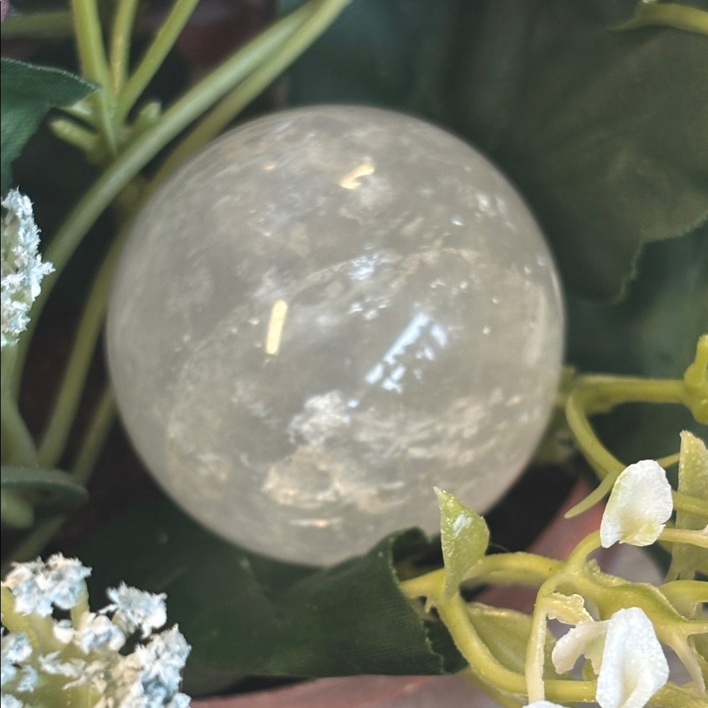 Clear Quartz Crystal flat bottom sphere